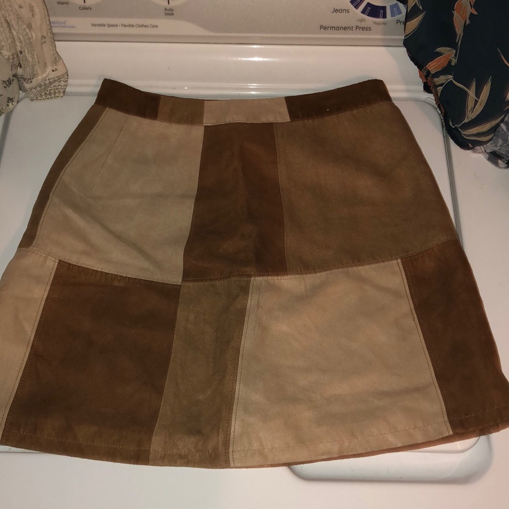 faux suede multicolored skirt